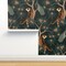 Maximalist Chinoiserie Animalier Tiger Peacock Exotic Jungle Jewel Tones Emerald Green Deep Moody Tropical Custom Removable Wallpaper by Spoonflower Peel & Stick Wallpaper 2FT Wide